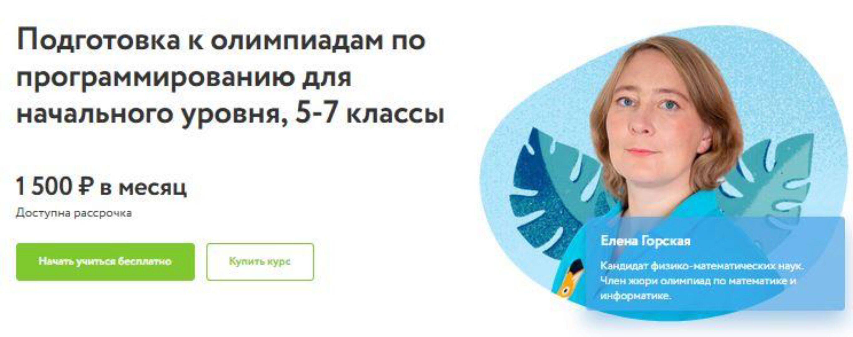 [Фоксфорд] Подготовка к олимпиадам по программированию для начального уровня 5-7 кл. (Елена Горская)