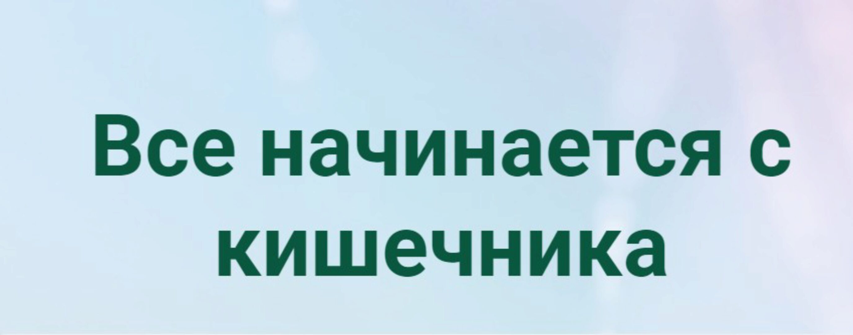 Все начинается с кишечника (Екатерина Новикова)