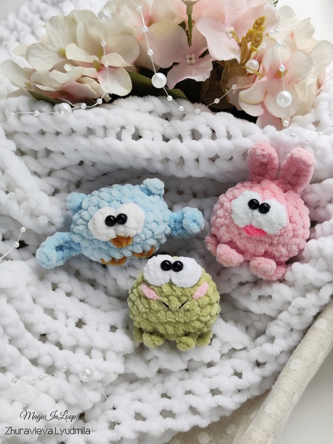 Чудики: зайчик, жабка, сова (Людмила Журавлева)