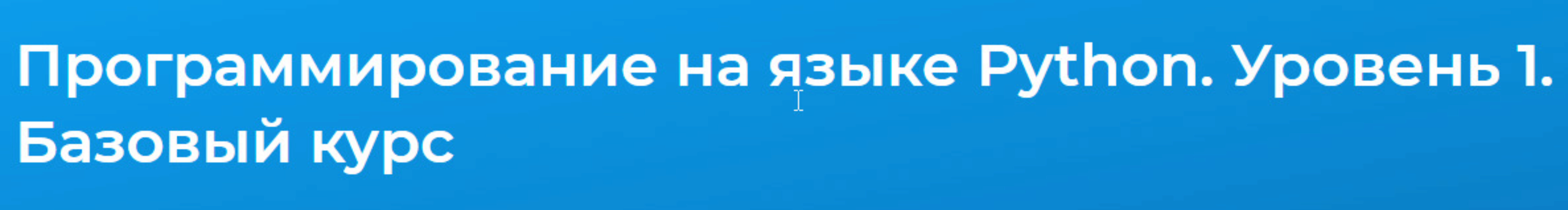 [Специалист] Программирование на языке Python. Уровень 1. Базовый курс (Илья Елисеев)