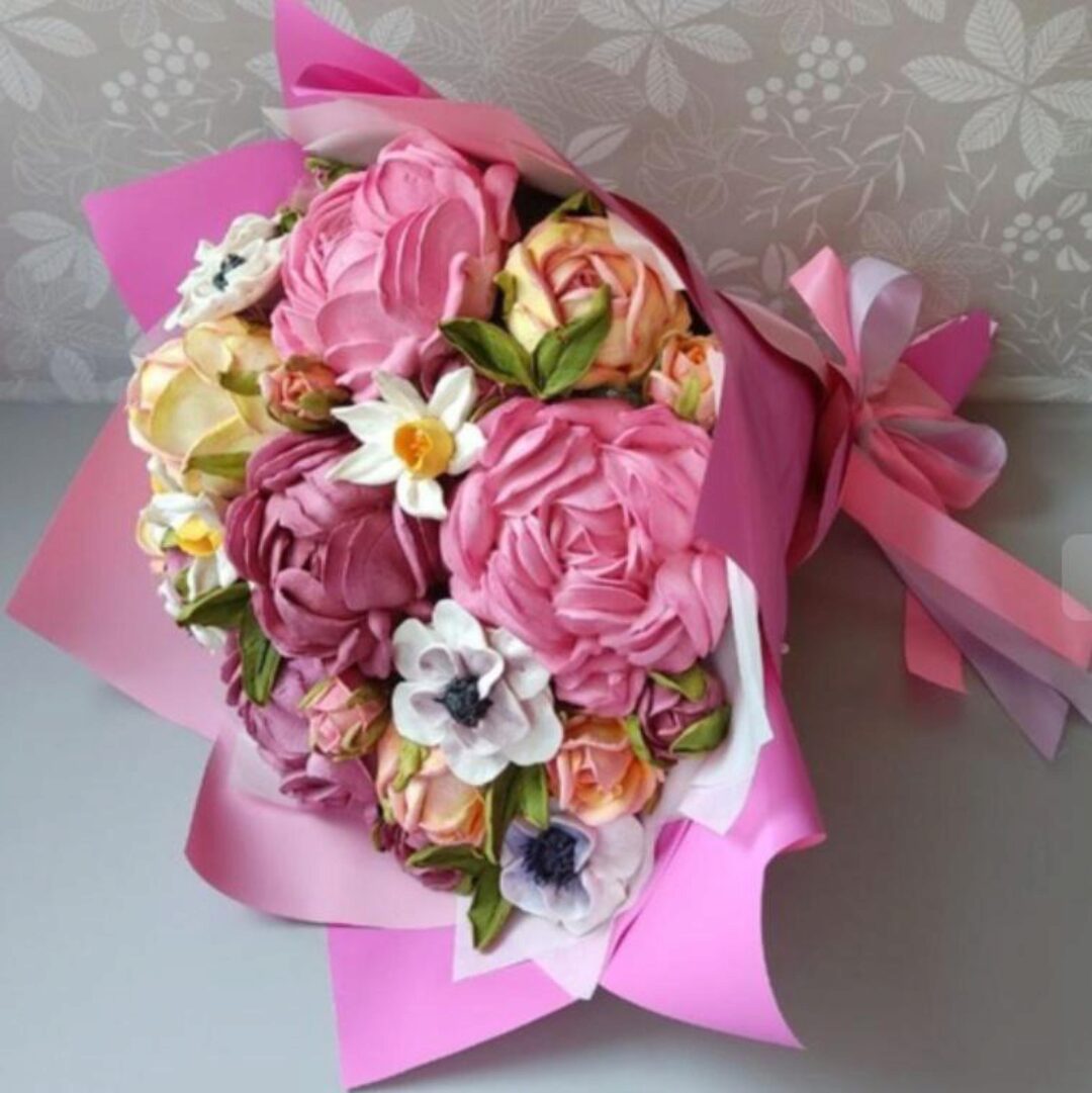 Зефирный букет с нуля для начинающих (Виталия Сейдаметова)