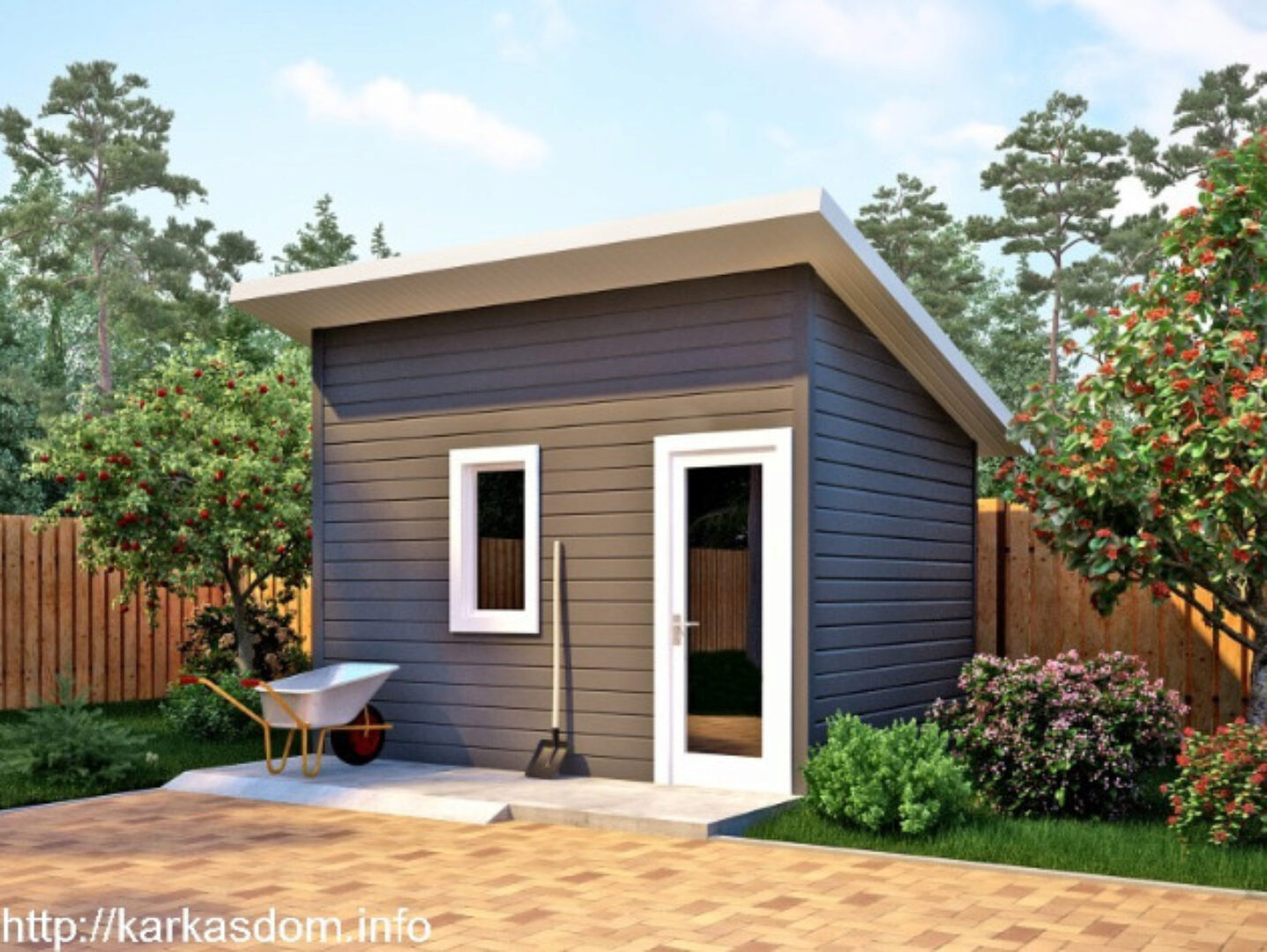 [karkasdom.info] Проект каркасного хозблока/бытовки 3х4 12м и 3х5 15м для строительства своими руками