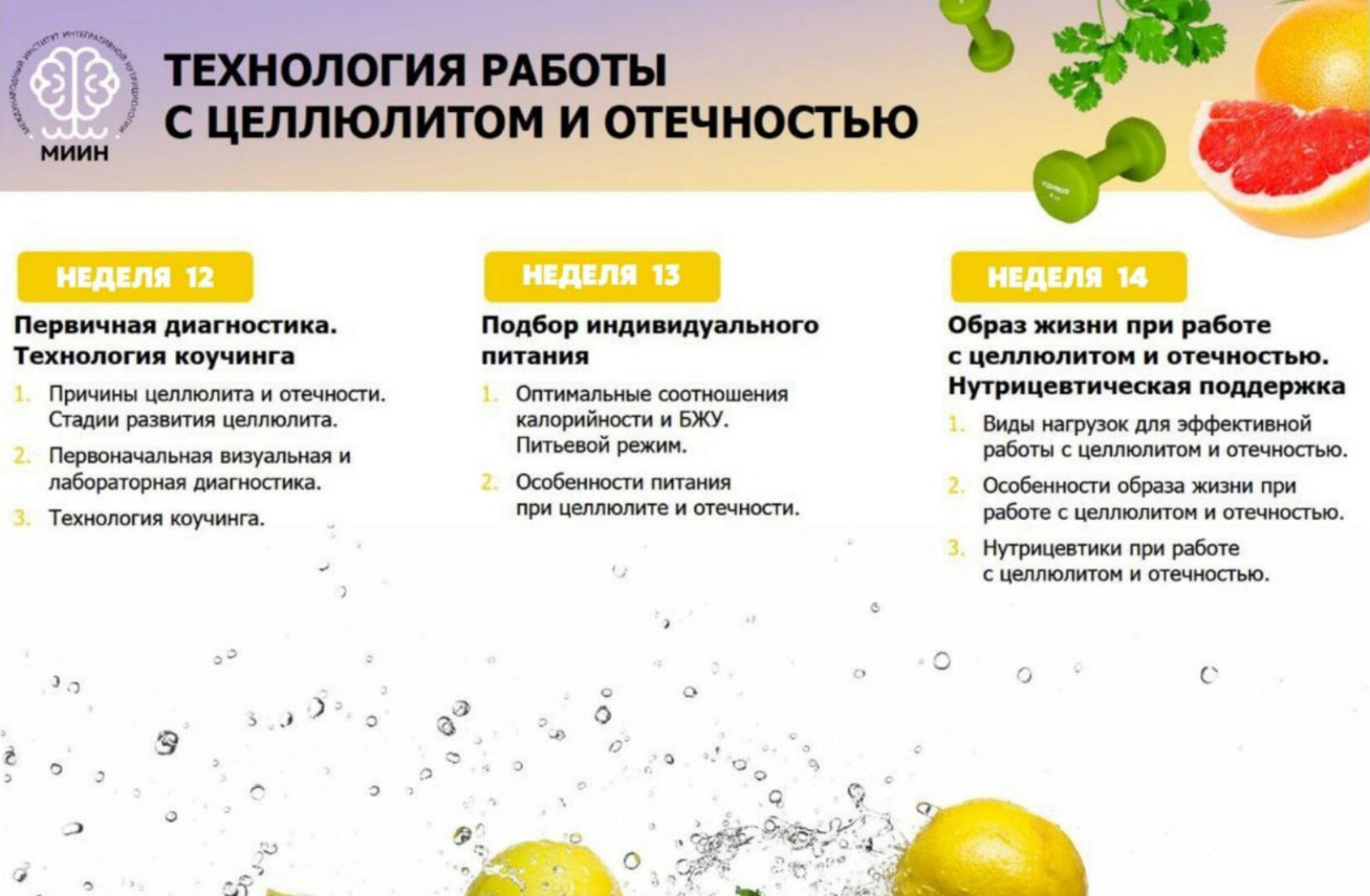 [МИИН] Фитнес-нутрициолог по рекомпозиции тела. 4 Модуль. Технология работы с целлюлитом и отёчностью (Дмитрий Сипратов, Дарья Старокожева)