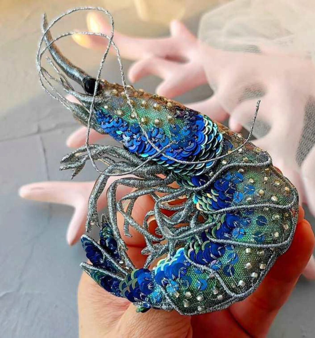 [peyakh-school] Брошь Королевская Креветка (Ангелина Пеях)