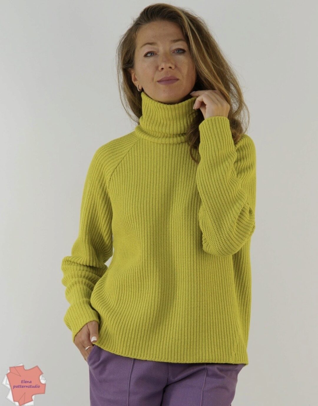 [elenapatternstudio] Свитер Имбирь из вязаного трикотажа с рукавами реглан. Размер 40-54. Рост 164