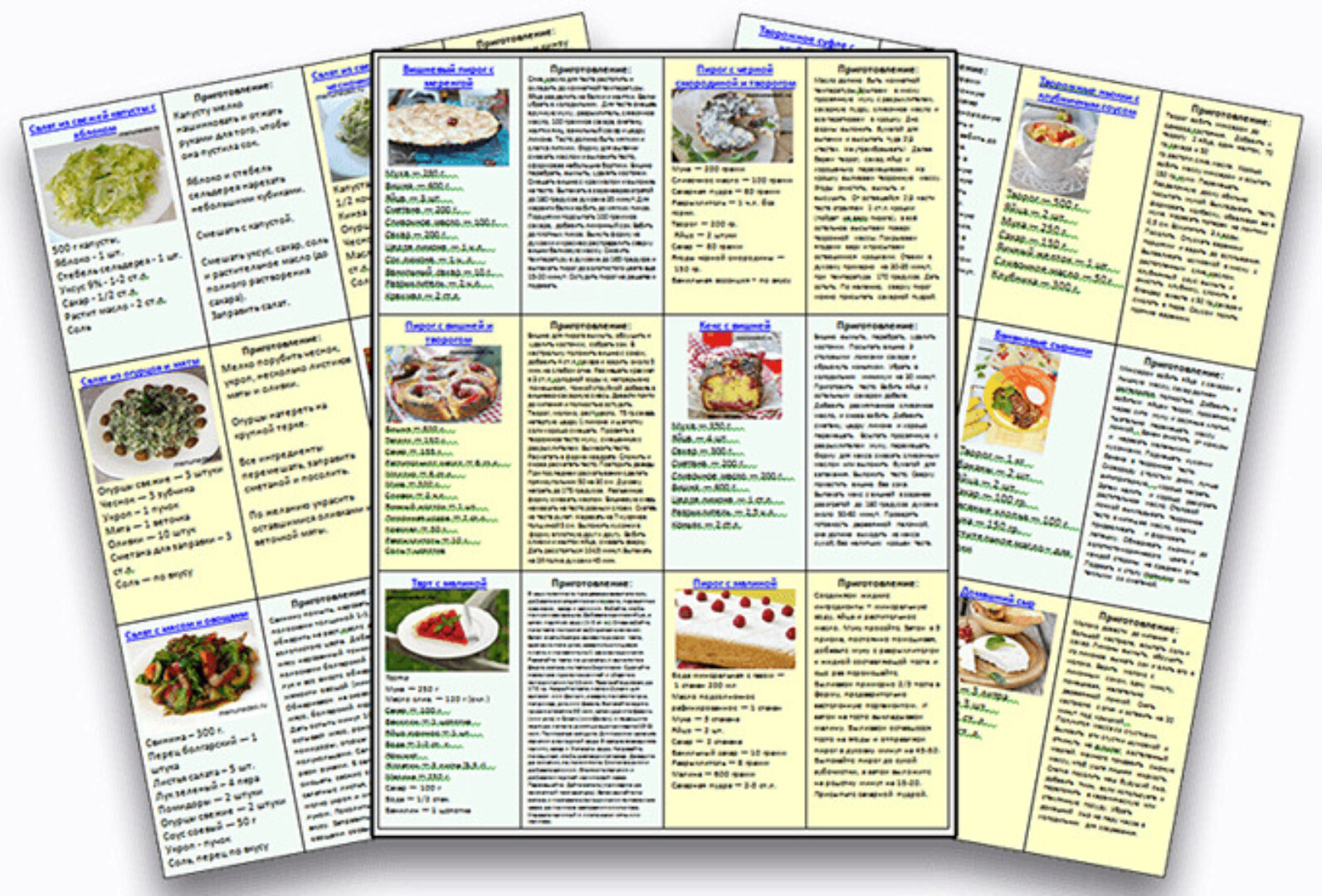 [Меню недели] Карточки с рецептами 1030шт (Дарья Черненко)