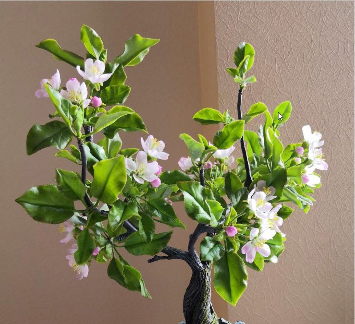 Яблоня-бонсай из холодного фарфора (Любовь Федько)