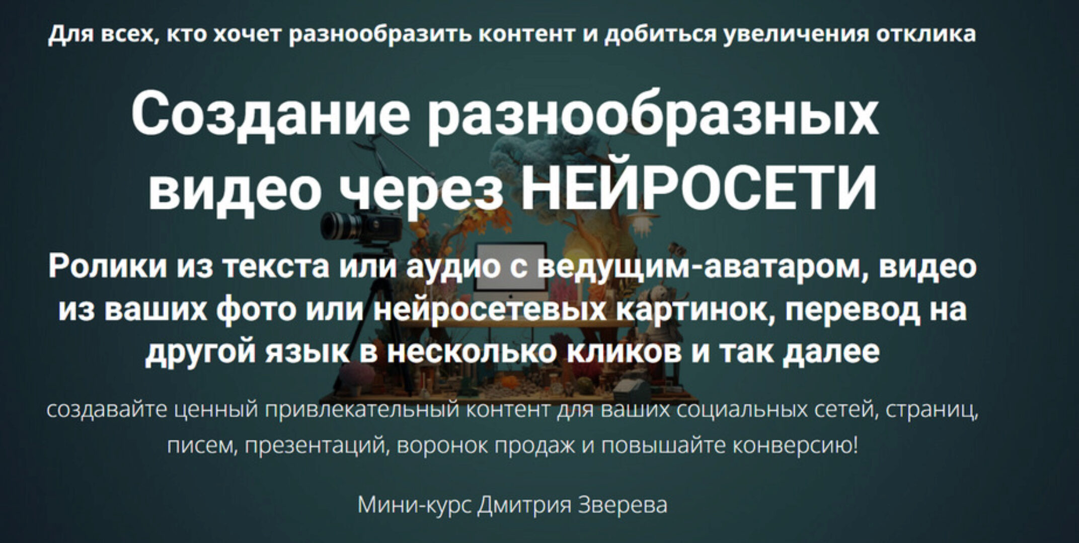 Создание разнообразных видео через нейросети (Дмитрий Зверев)