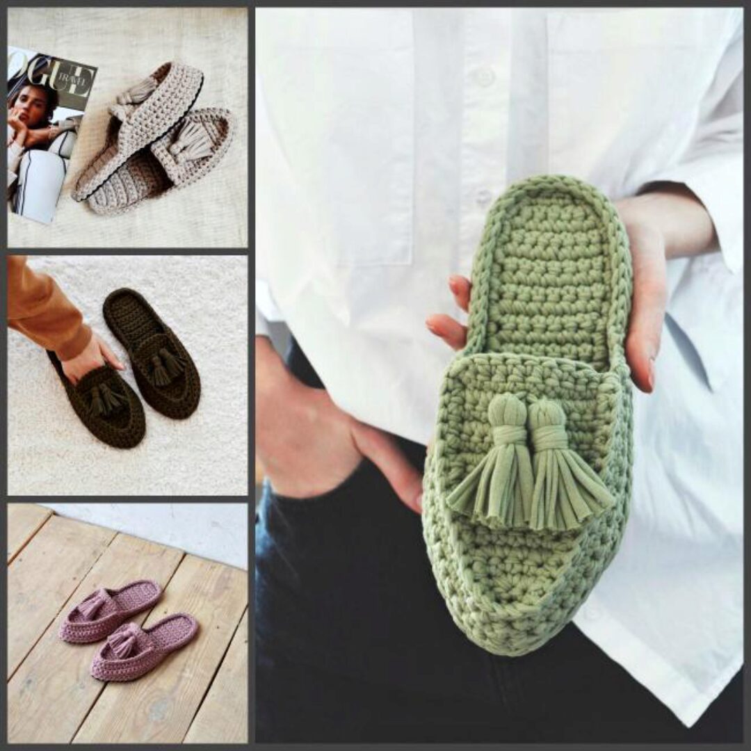 [Вязание] Мюли с кисточками by LL (Людмила Зайцева)