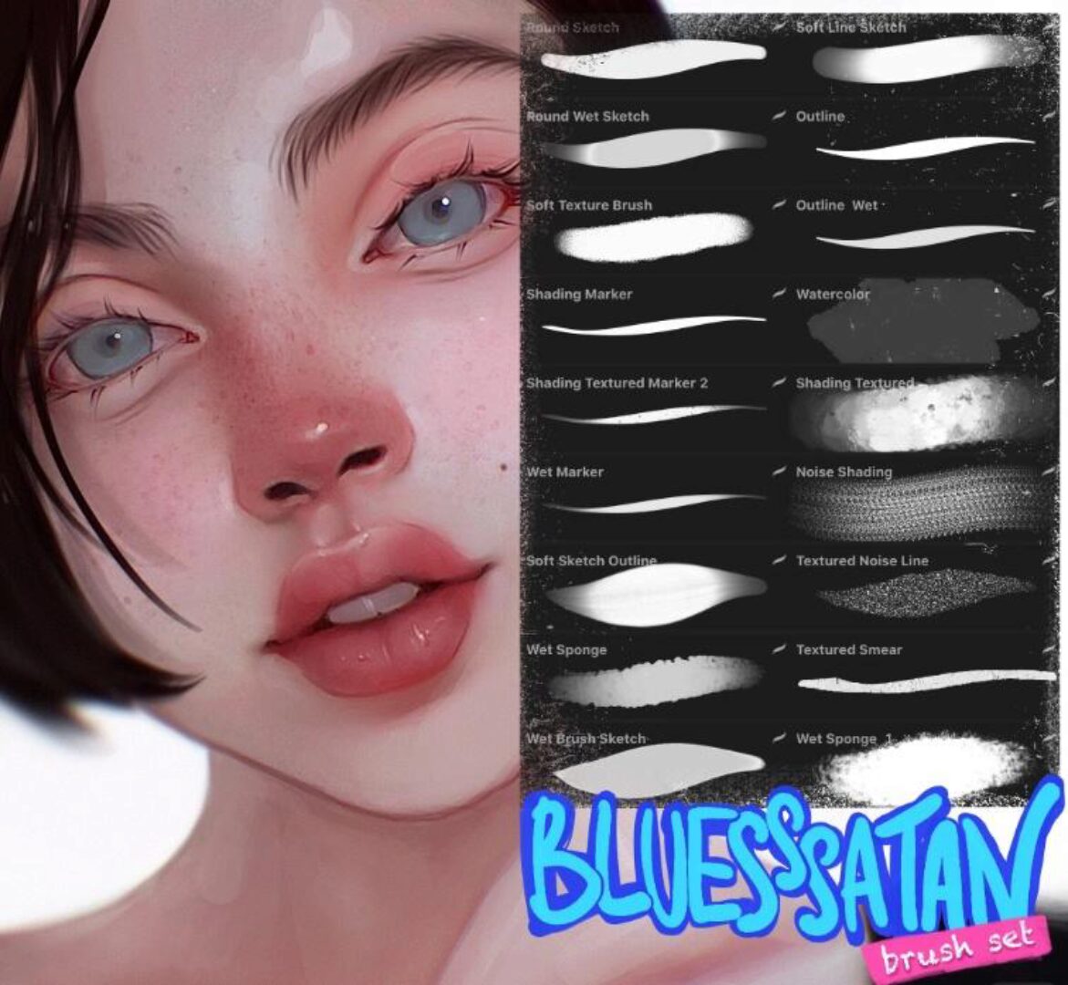 Кисти Bluesssatan brush set for Procreate app (Юлия Разумова)