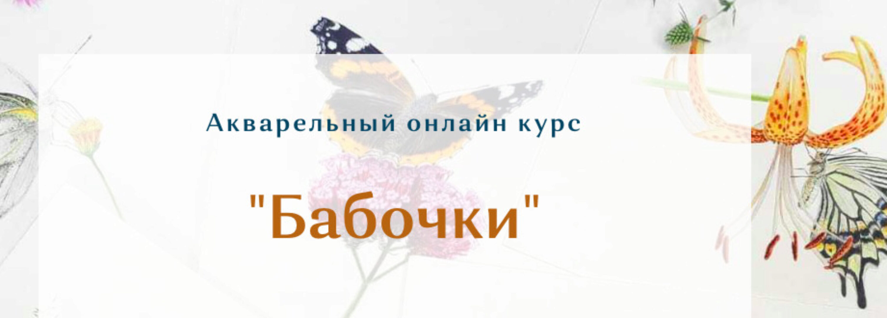 Акварельный онлайн курс Бабочки. Тариф Без проверки (Нина Петровская, Ульяна Евтушенко)