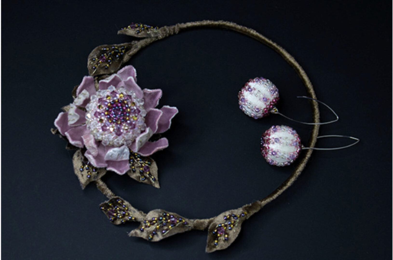 Марафон по созданию колье и серег из бархата Протея (Анастасия Демидова)