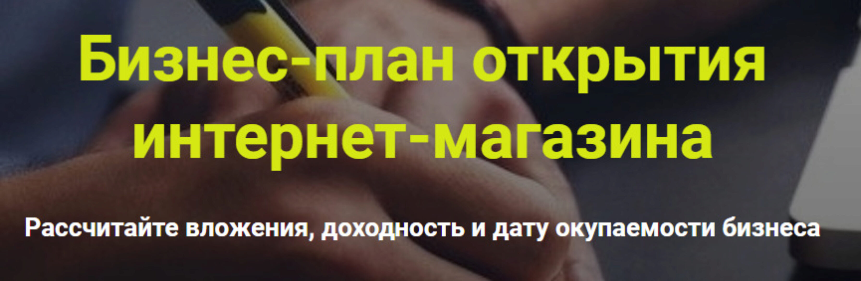 Бизнес-план открытия интернет-магазина (Дмитрий Шалаев)