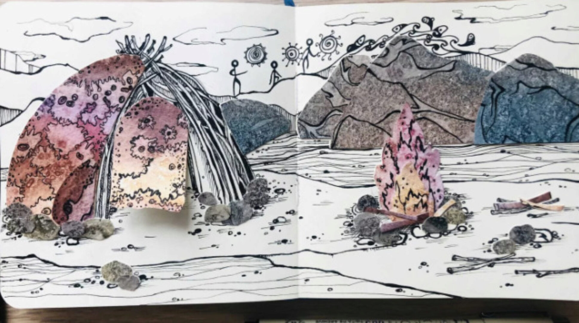 [hurlyburlyschool] Первобытное искусство. 1 блок из курса. Первые шаги в историю искусств. Скетчбук