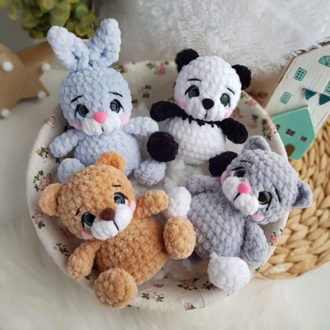 [Chirka_toys] Мишка, Зайчик, Котик» из серии МК «Крошки-Горошки» (Екатерина Чиркова)