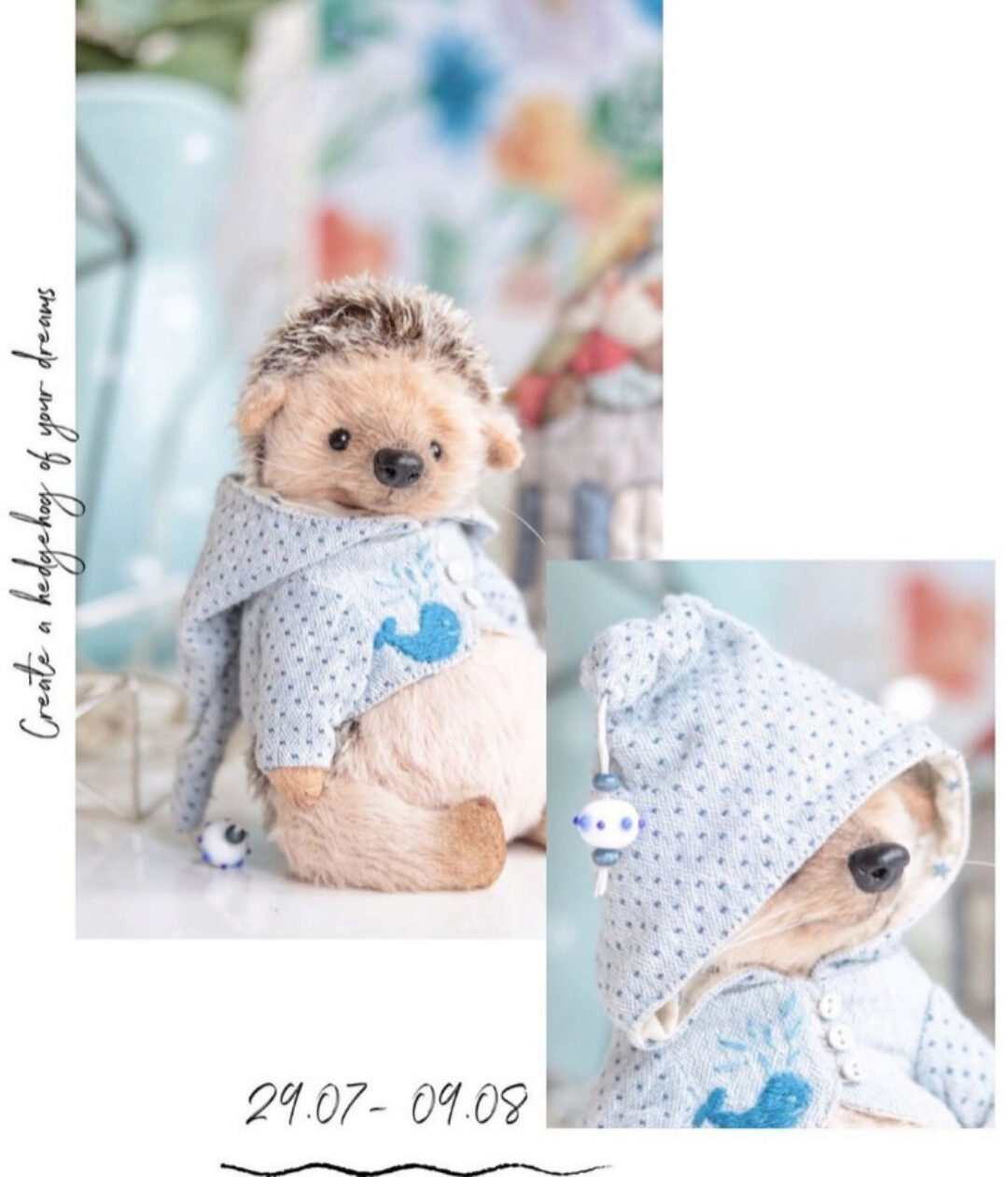 Мастер-класс по Ёжику тедди, 14 см (Наталия Климова)