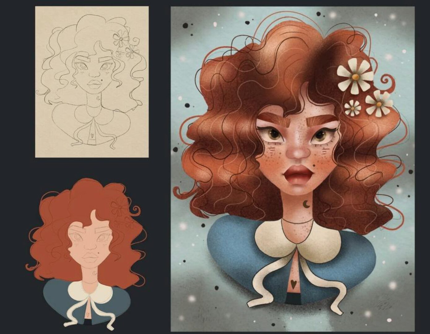 [nelli_suneli] Стилизованный портрет в Procreate (Нелли Санейл)