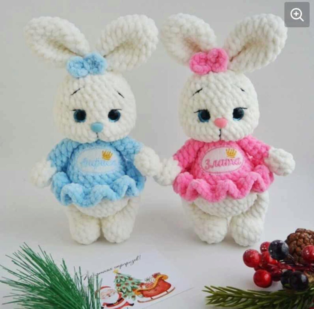 Зайчик Снежок + Зайка Снежка (Татьяна Писарева)