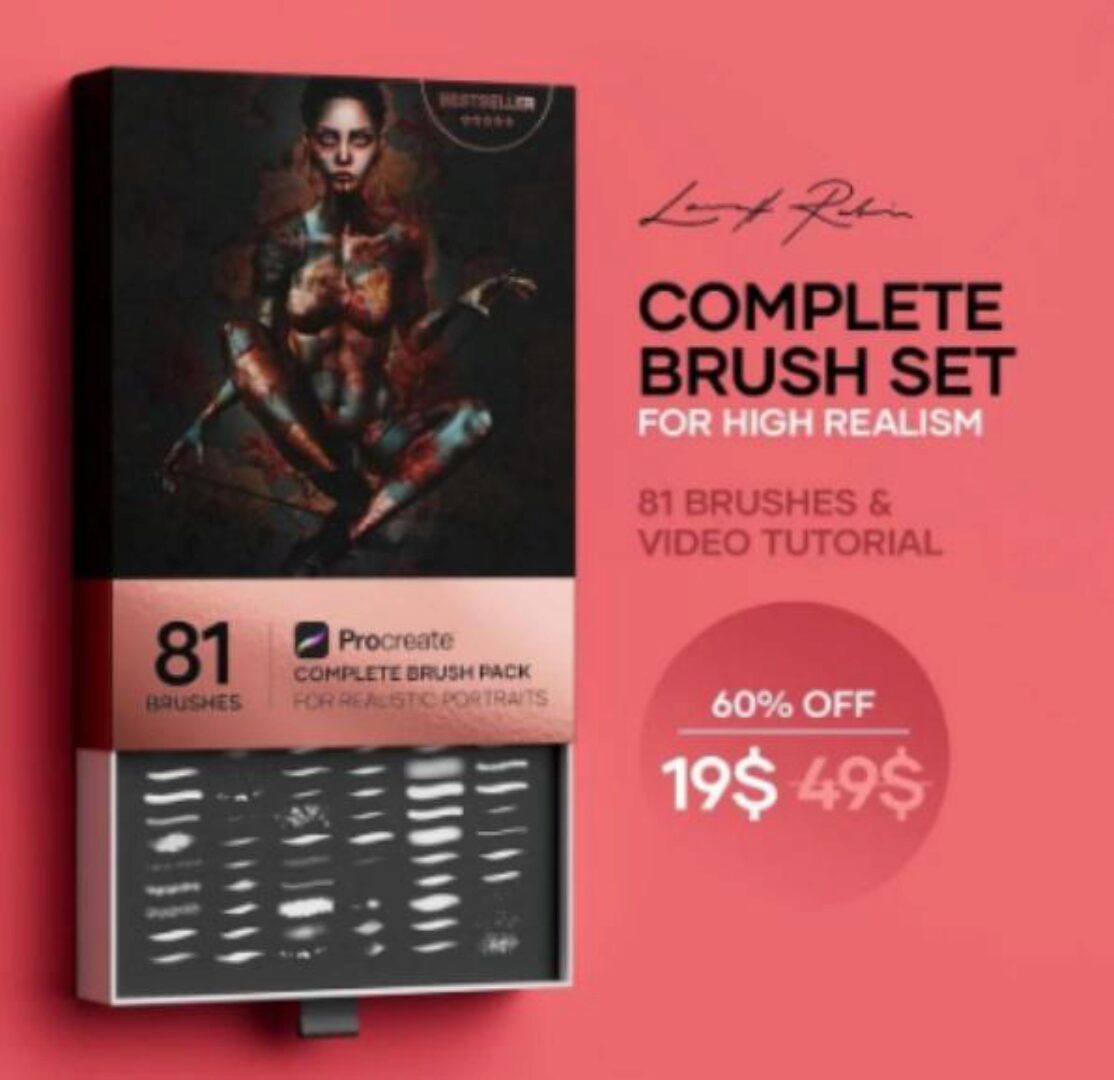 [gumroad] Полный набор кистей с 81 портретными кистями /Complete Brush Pack with all my 81 Portrait Brushes (Laura H. Rubin)