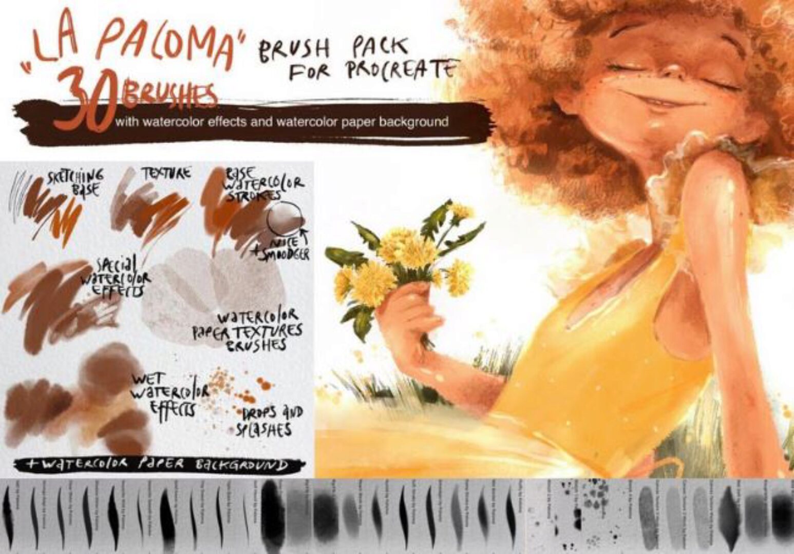 Набор кистей для Procreate La Paloma (Аксинья La Paloma)