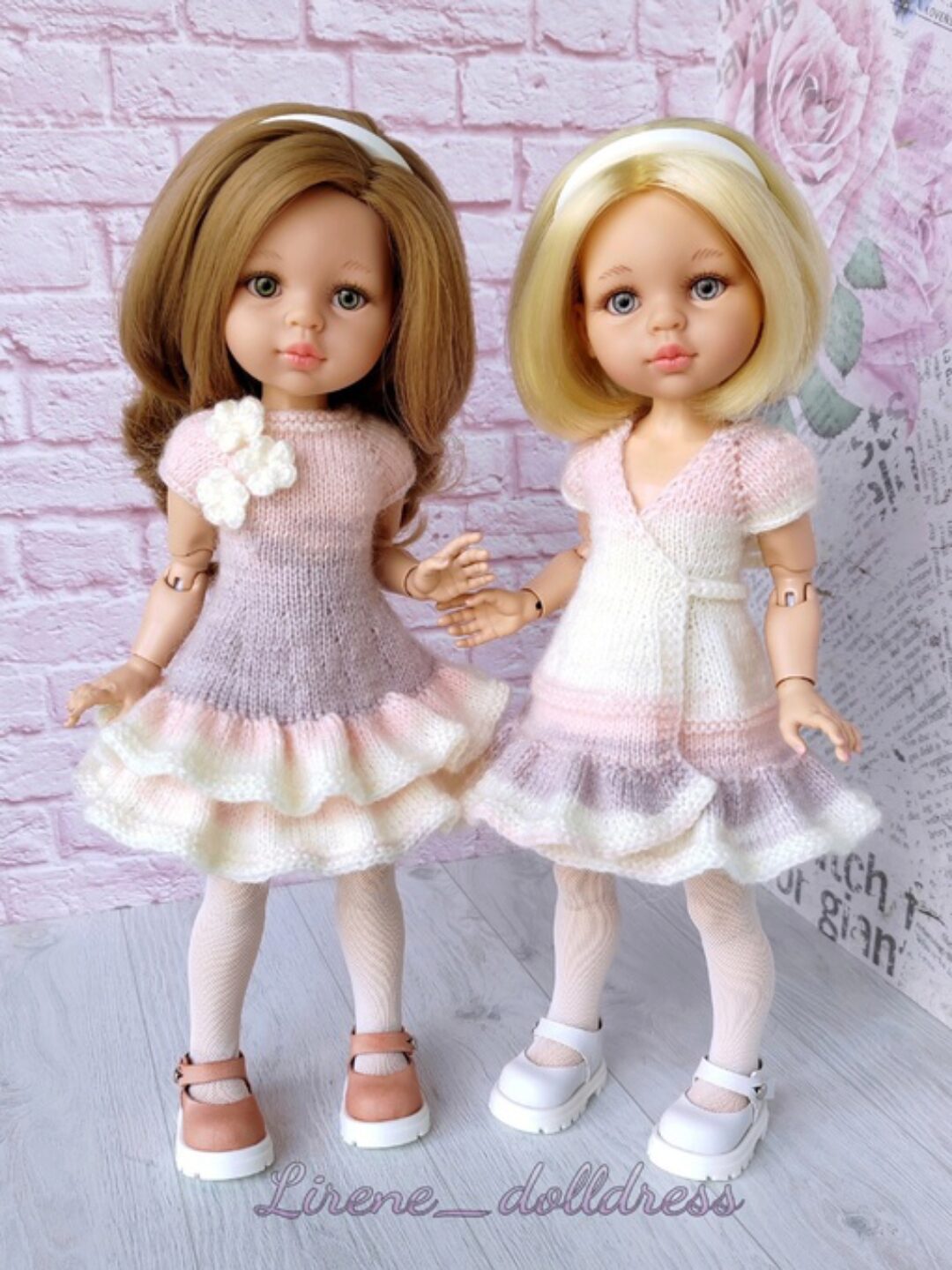 [Lirene's dolls] Платья Нати и Тати без пуговиц для кукол Паола Рейна 32-34 см (Lirene Dolldress)