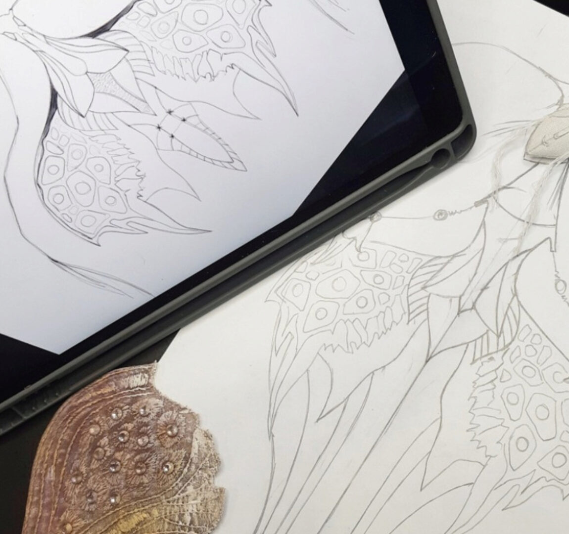 Алмазная бабочка. Цикл музейная коллекция. Серия куколки бабочки. экз. 1 (Анастасия Голенева)