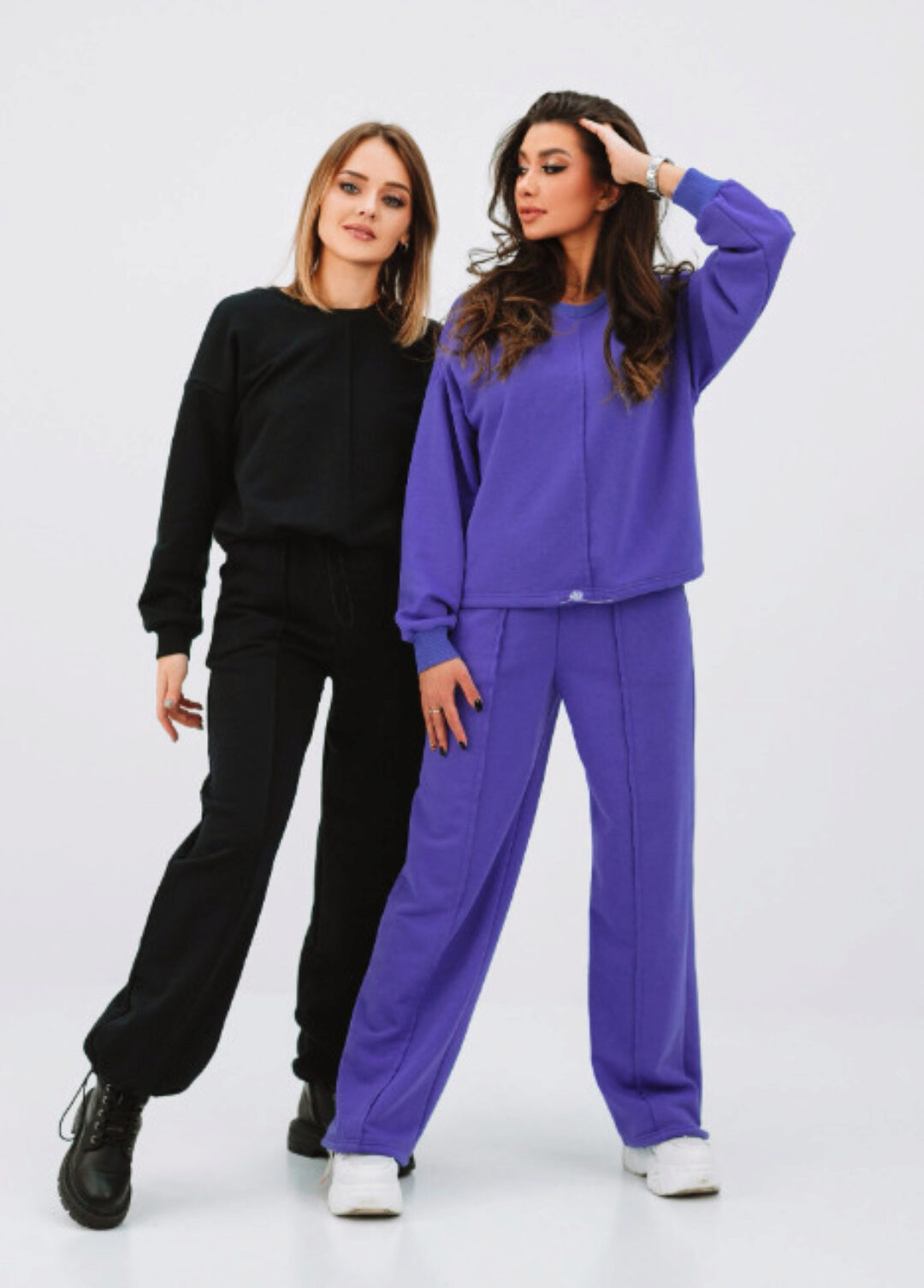 Костюм Чёрный. Свитшот + Брюки. Размер 38-60. Рост 158-176 (Элина Патыкова)