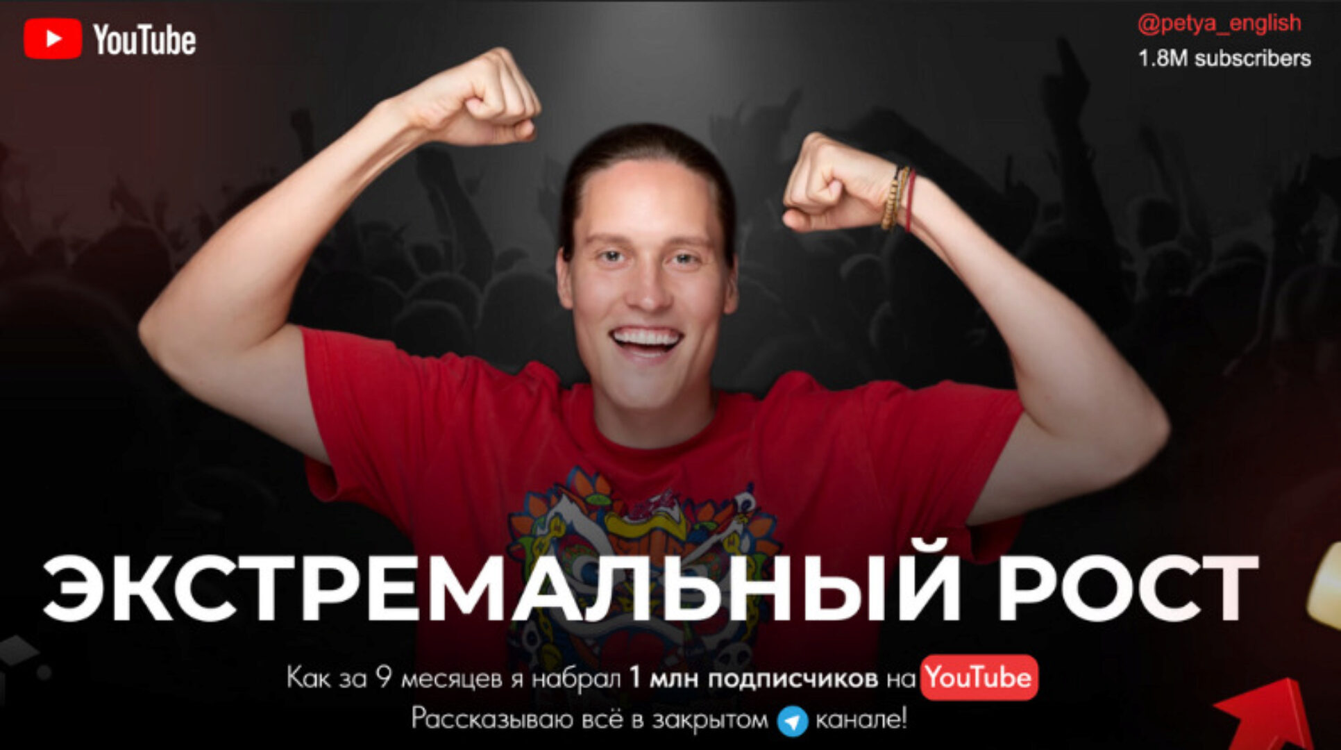 Экстремальный рост на YouTube (Петя Инглиш)