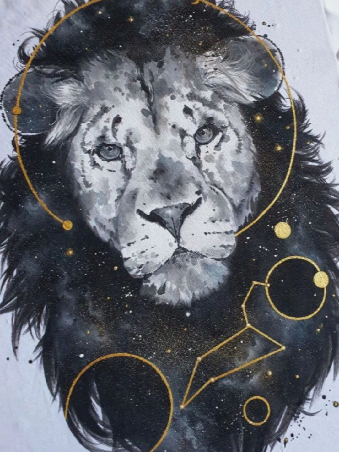 Черно-белые акварельные львы, тигр, лошадь, львица 2023 (Даша Лисенкова)
