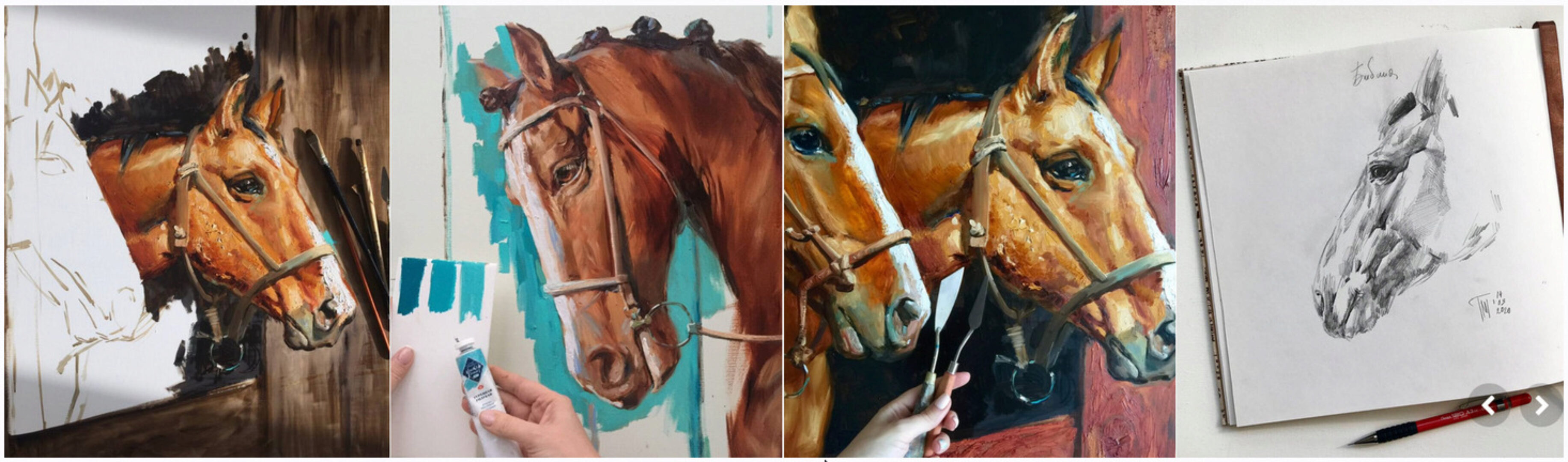 [lectoroom]  Голова лошади маслом (Мария Павлова)