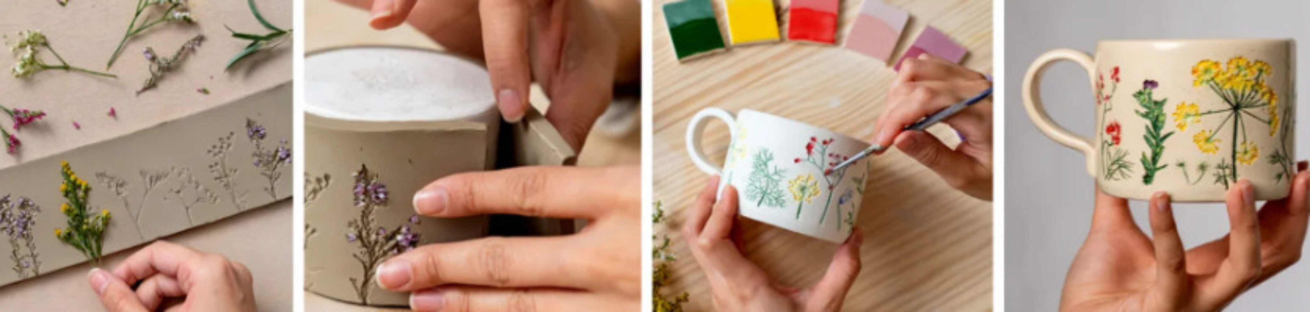 [Domestika] Керамика с цветочными принтами. Делаем посуду. Ceramics with Floral Imprints: Make Functional Tableware (Hessa Al Ajma)