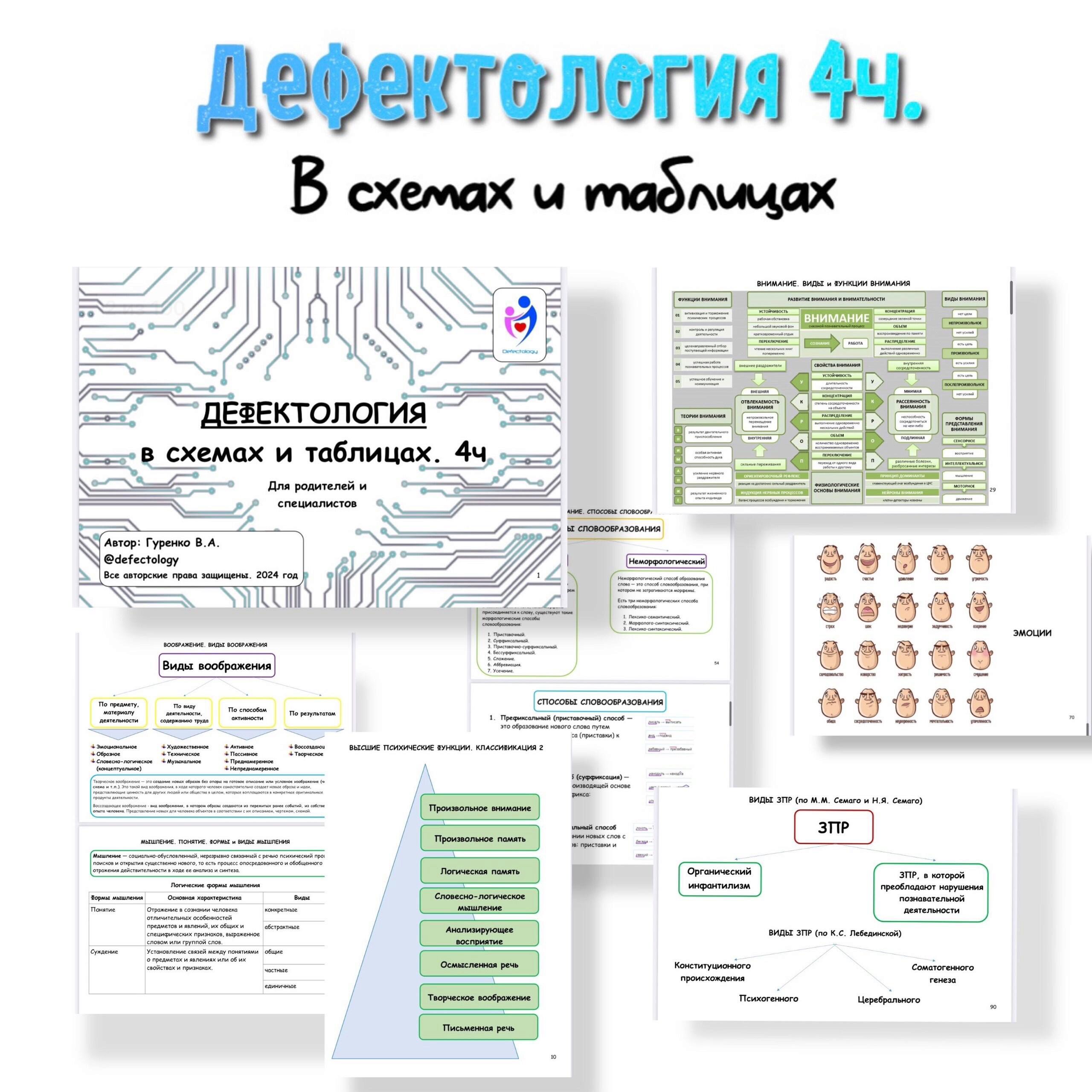Дефектология в схемах и таблицах 4 часть (Виктория Гуренко)