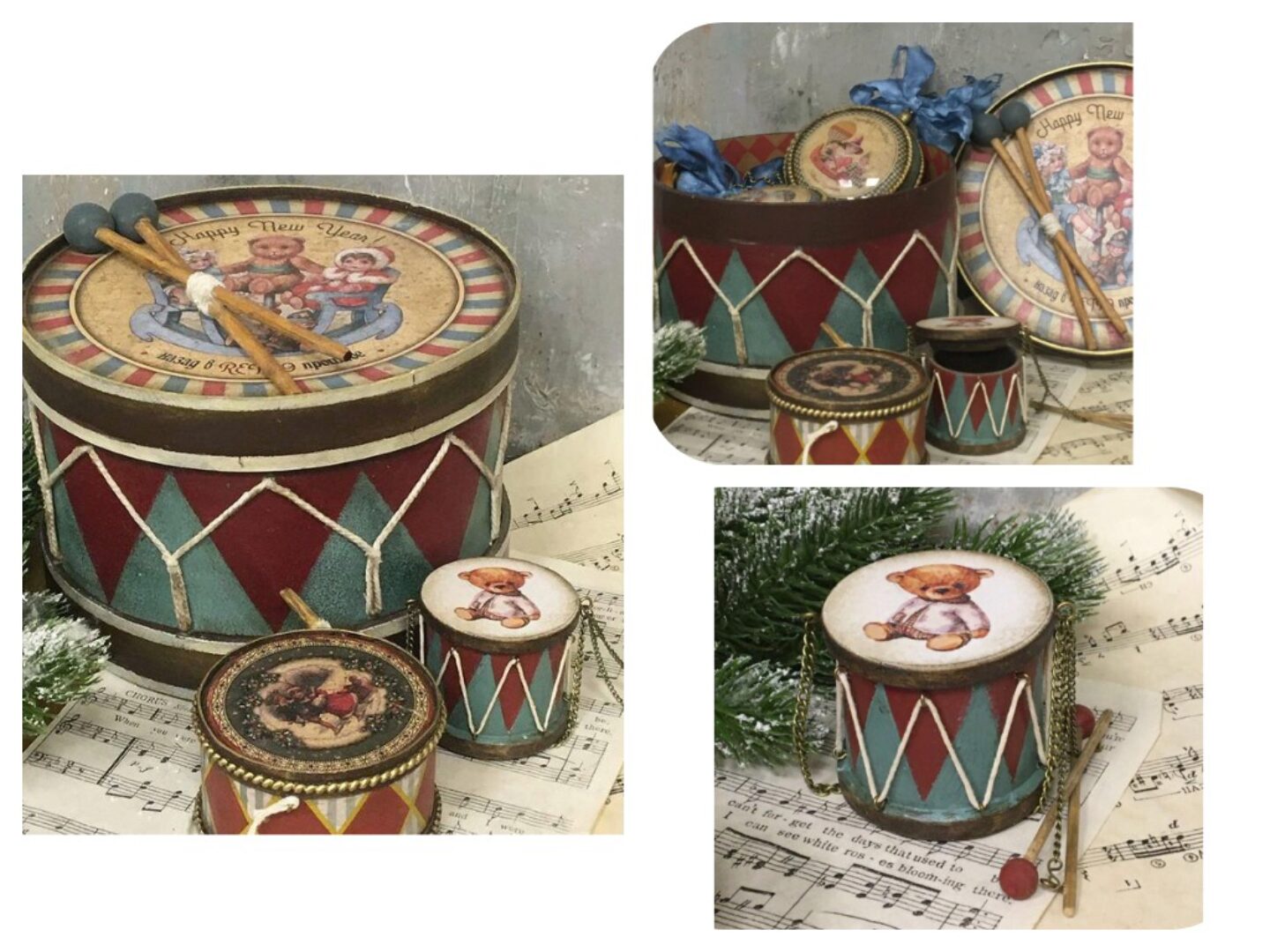 Елочная игрушка  Барабан (Елена Степанова)