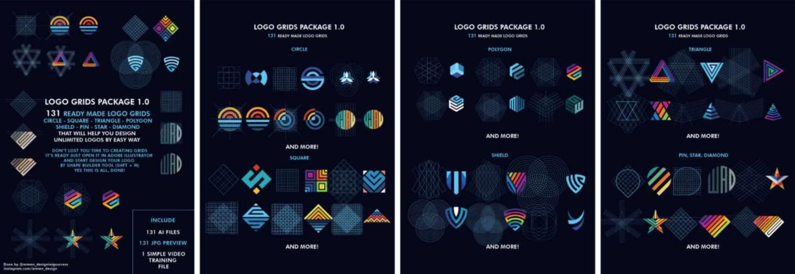[graphic designs] Набор сеток логотипа 1.0. Logo grids package 1.0