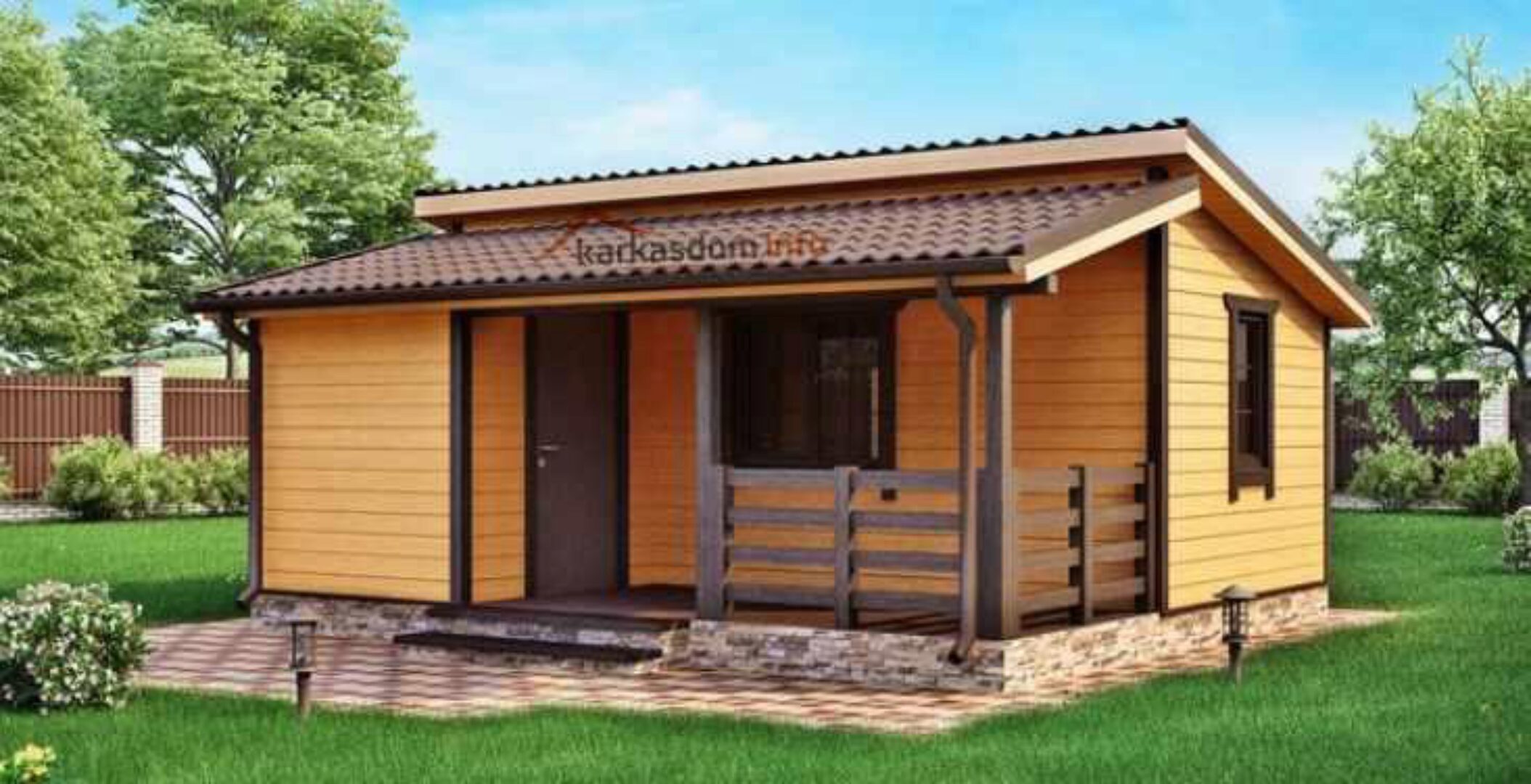 Проект каркасного дома / бытовки 5х6 30м 2 для строительства своими руками. Проект КД-56 [karkasdom]