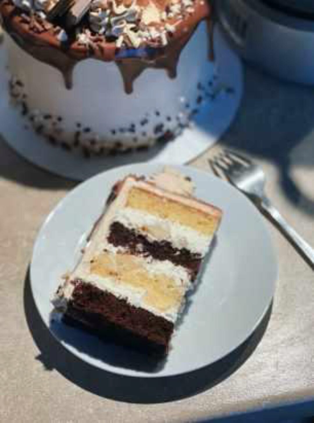 Торт Шоколадно-ванильный со сметанным кремом, грецкими орехами и ананасами (Ольга Куликова)