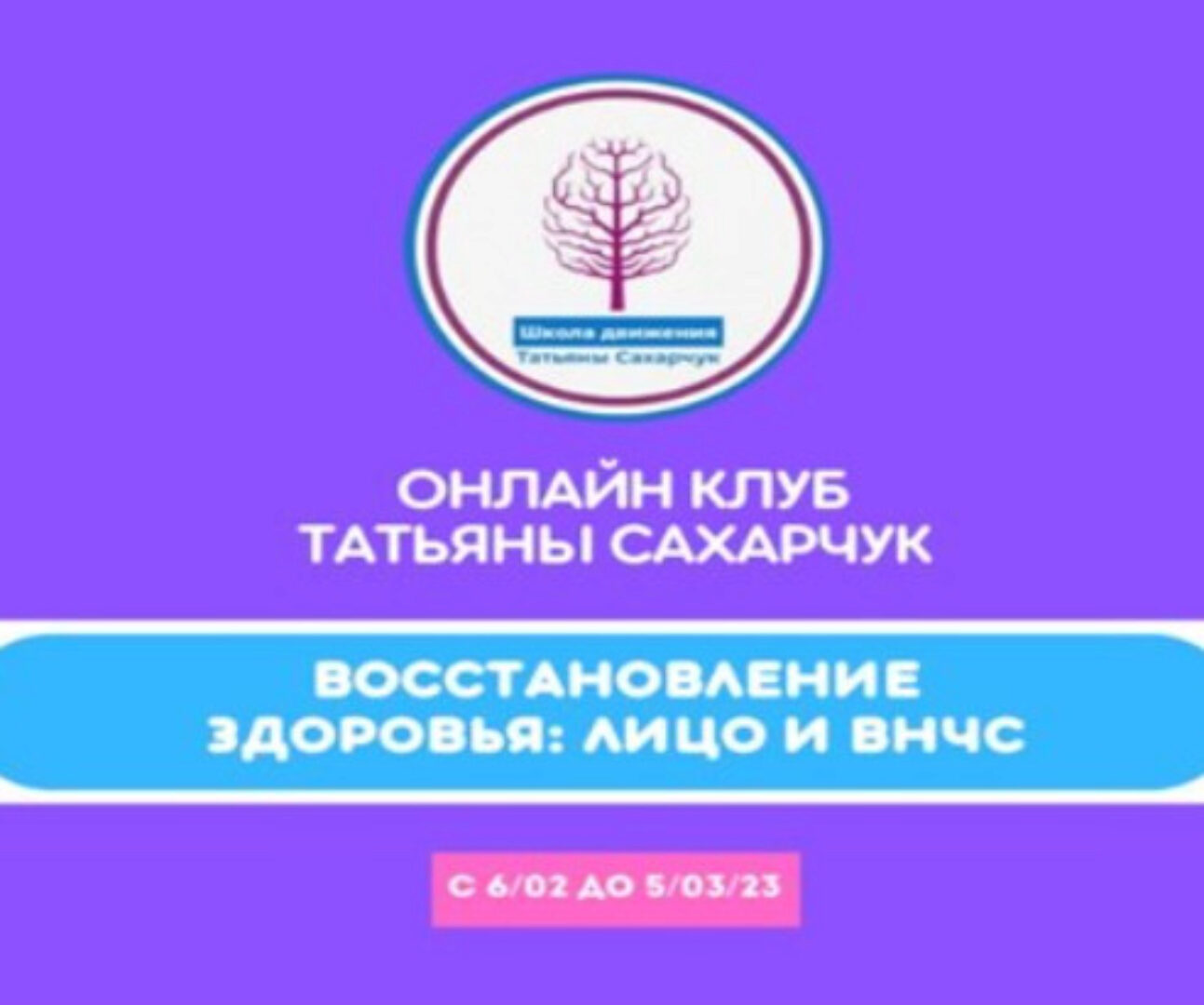Онлайн клуб Школы движения. Восстановление здоровья: Лицо и ВНЧС (Татьяна Сахарчук)