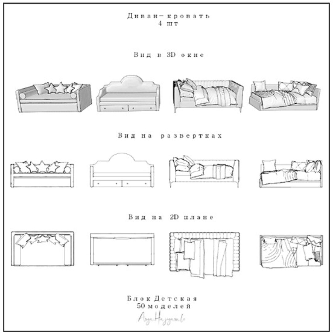 Модели для ArchiCAD. Блок «Детская» (Асият Гаджиясулова)