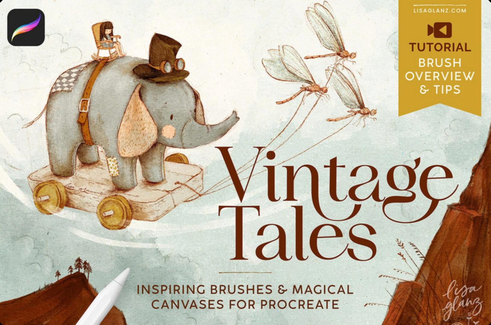 [Кисти] Vintage Tales Brushes and Canvas Effects for Procreate (Lisa Glanz)