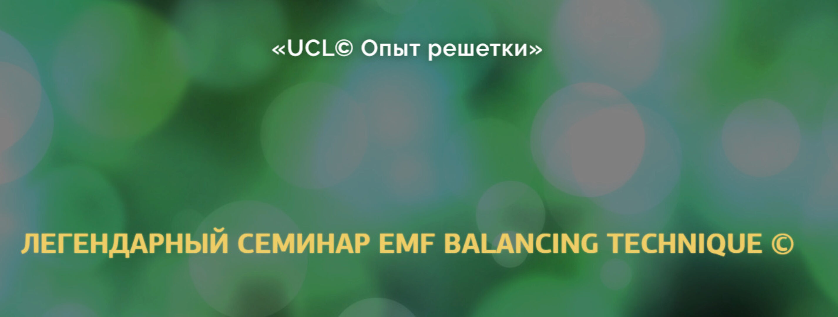 Опыт решетки. Легендарный семинар EMF Balancing Techniques (Оксана Халваши)