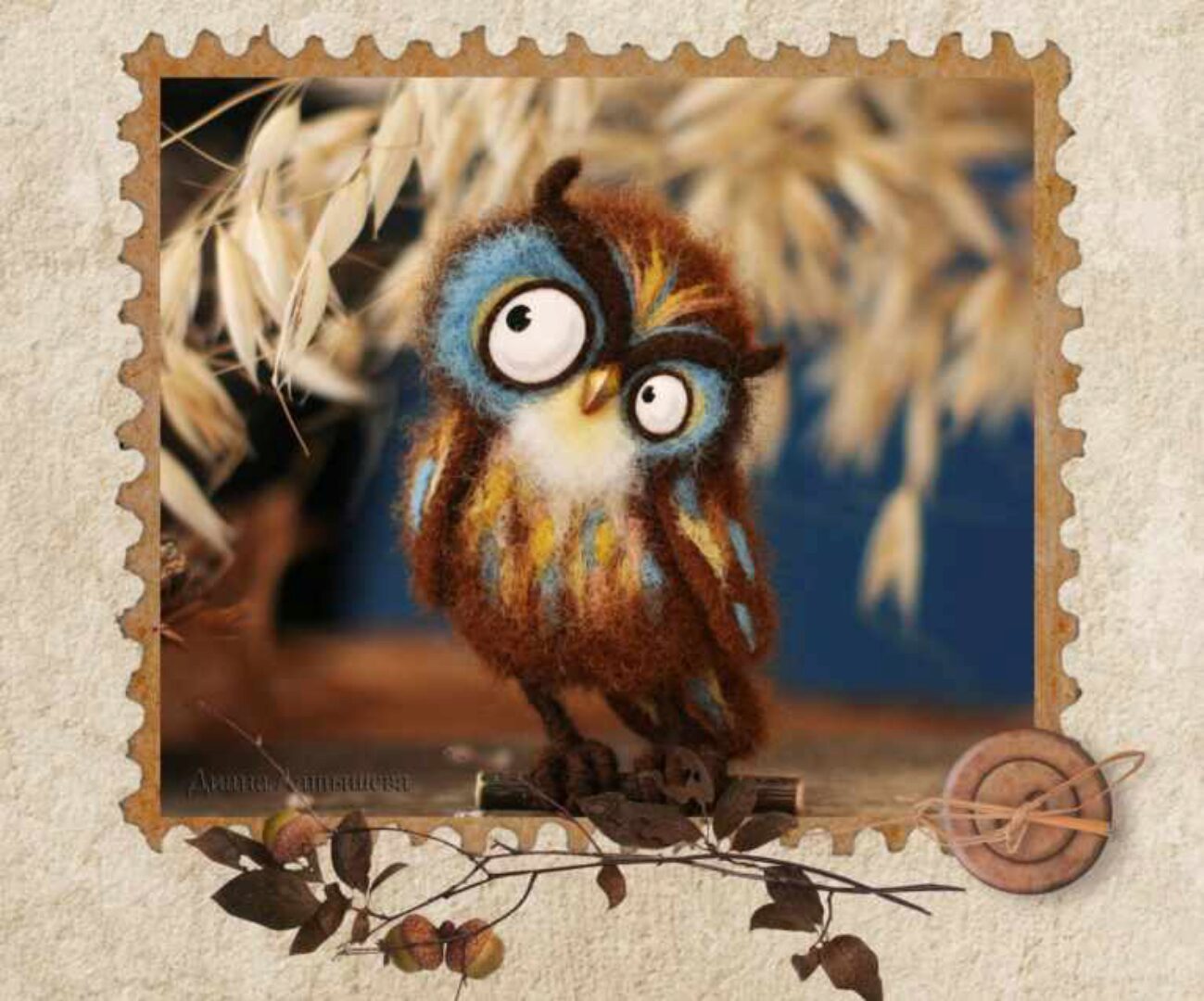 [Валяние] Мастер-класс. Брошь СОВА . Сухое валяние (Диана Латышева)