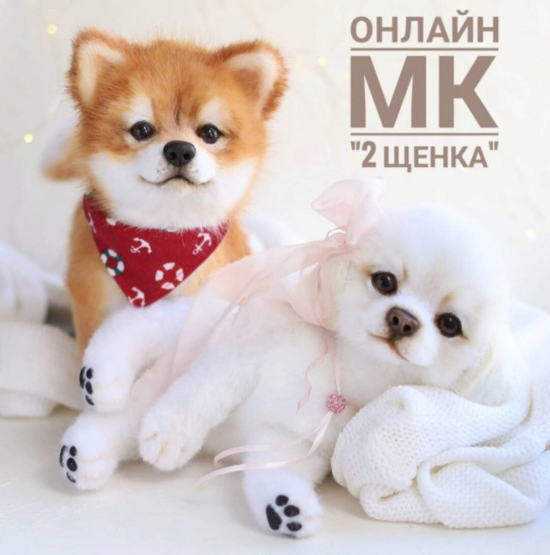 Два щенка. Живая игрушка из меха (Инна Борзенкова)