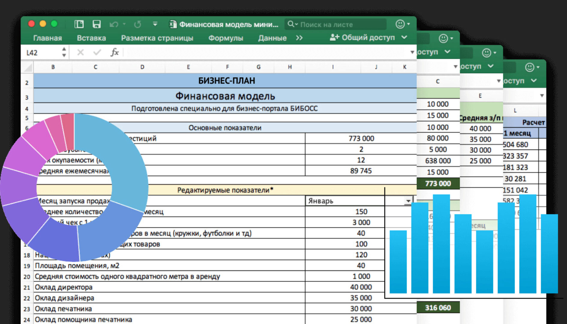 [БиБосс] Финансовая модель шаурмы с бизнес планом