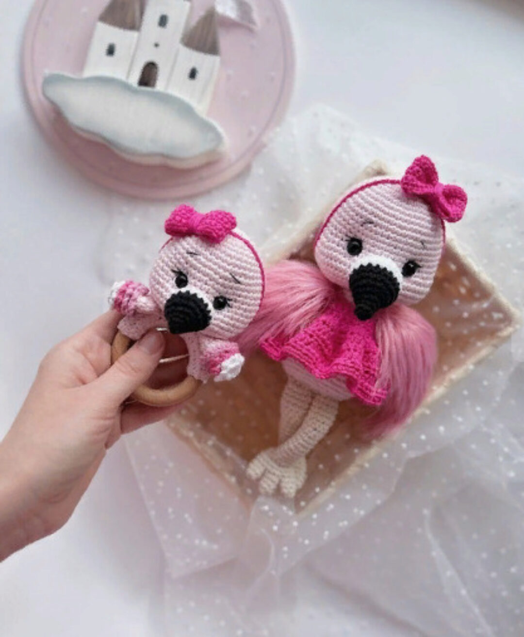 Фламинго игрушка и погремушка (Кристина Тучкова)