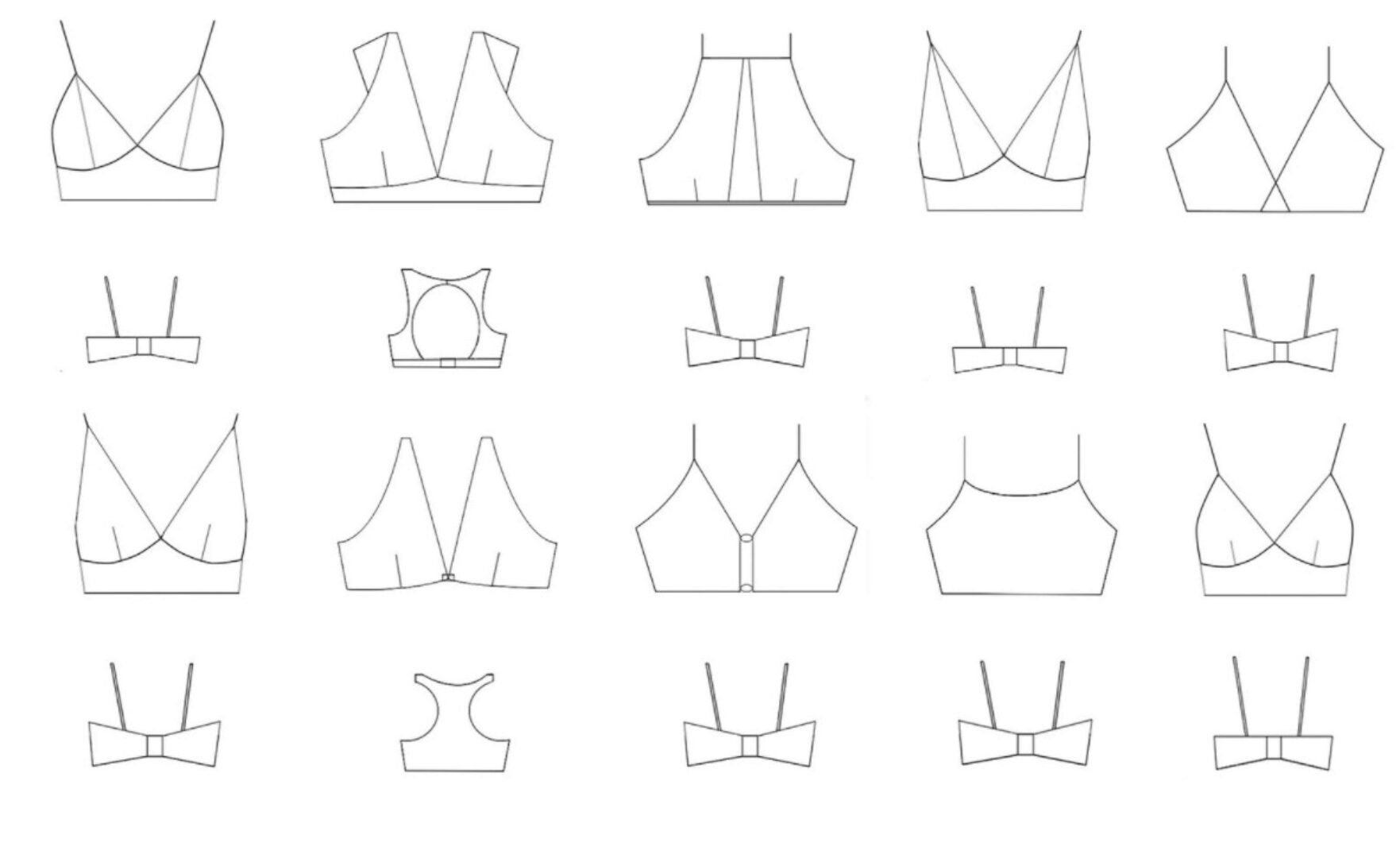 [atelierpattern] Параметрические лекала. Бралеты.10 моделей бралетов с мягкой чашкой (Мария Панова)