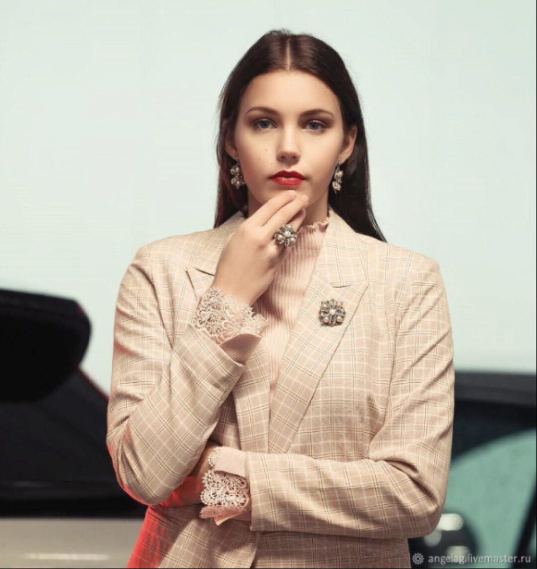 Мастер класс: комплект Powder Almond: браслет, перстень, серьги, брошь (Ангела Гамбка, AngelaG)