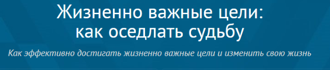 Жизненно важные цели: как оседлать судьбу (Андрей Плигин)