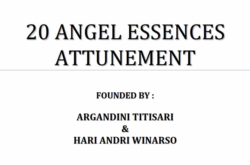 Настройка на 20 Ангельских эссенций (Хари Андри Винарсо)