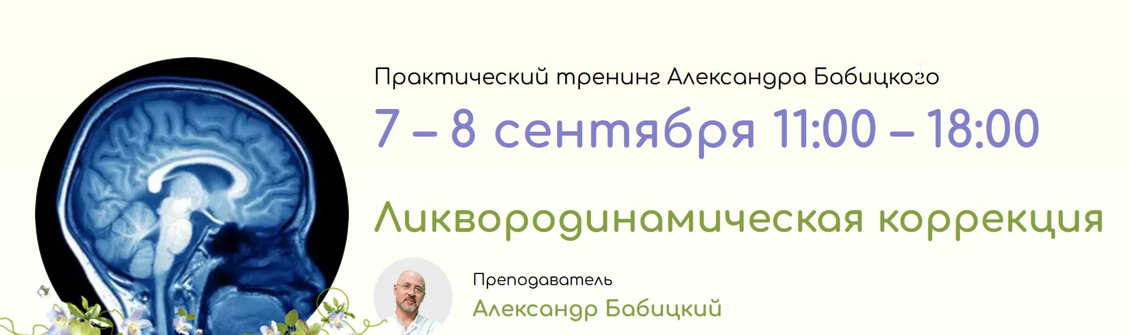 [Школа здоровья Веста] Ликвородинамическая коррекция. Очный семинар 2023 (Александр Бабицкий)