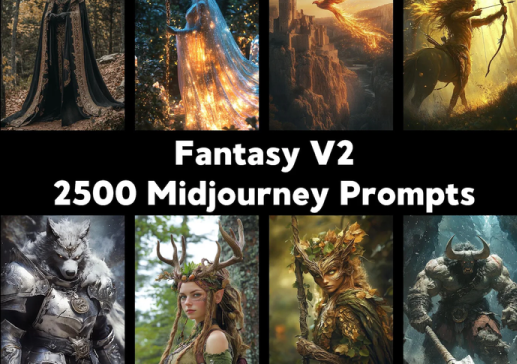 [ChillaxDesignsArt] 2500 промптов для создания фэнтезийных персонажей в Midjourney для концепт-артов, сторителлинга и дизайна